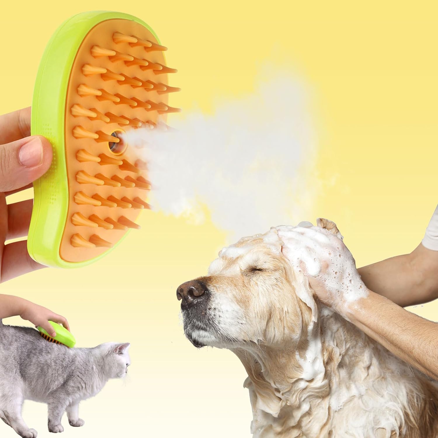 1 Rechargeable Steamy Pet Brush (green) - $19.99